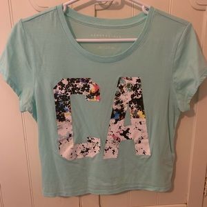 Aeropostale Aqua Crop Top